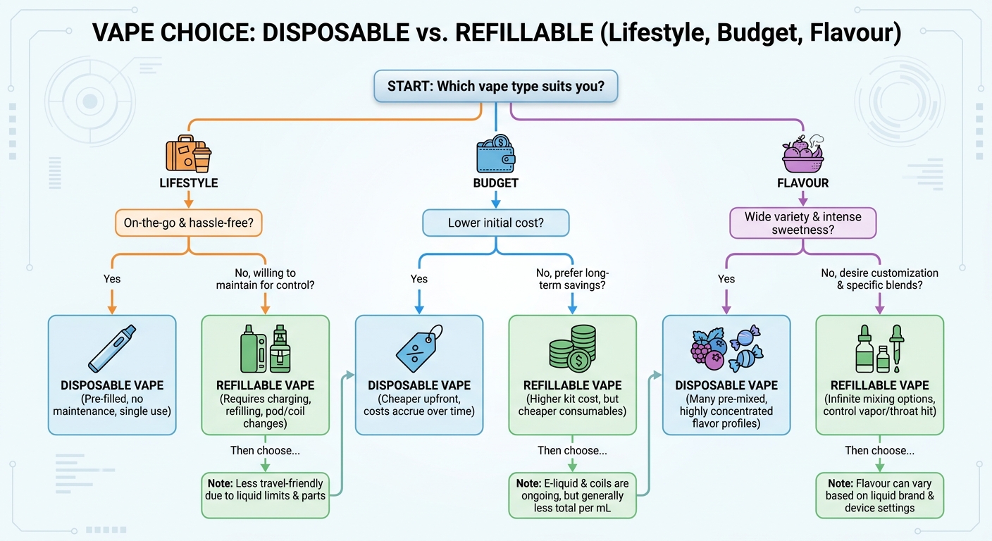 Decision tree for choosing disposable or refillable vape